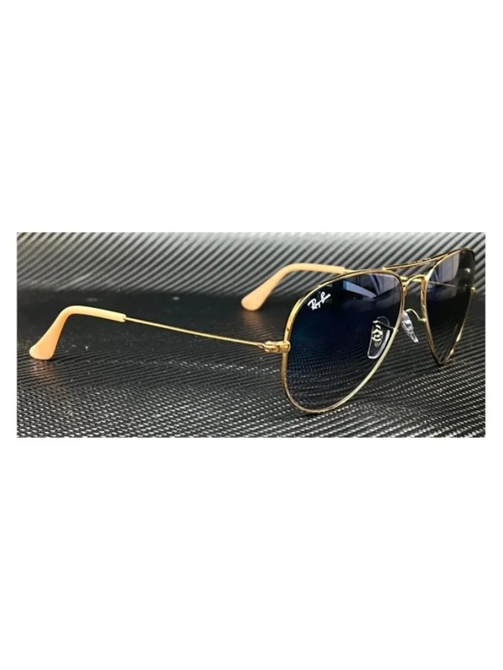 New Ray-Ban Men  Gold Sunglasses  55- 14- 135